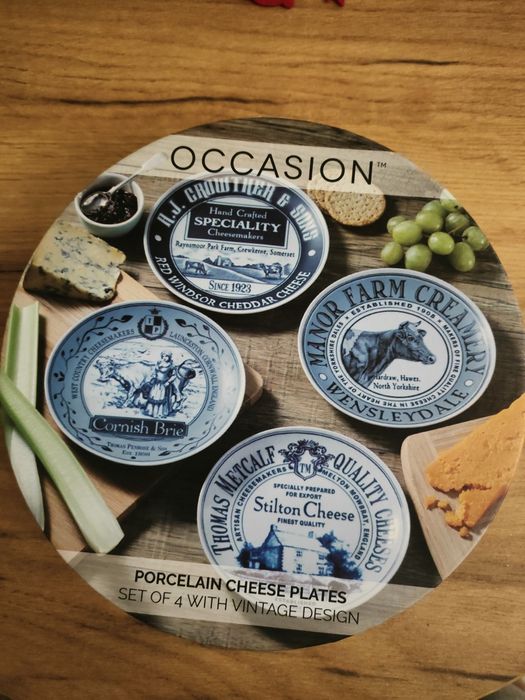 Occasion Zestaw 4 talerzy serowych 19 cm, porcelanowe talerze startowe