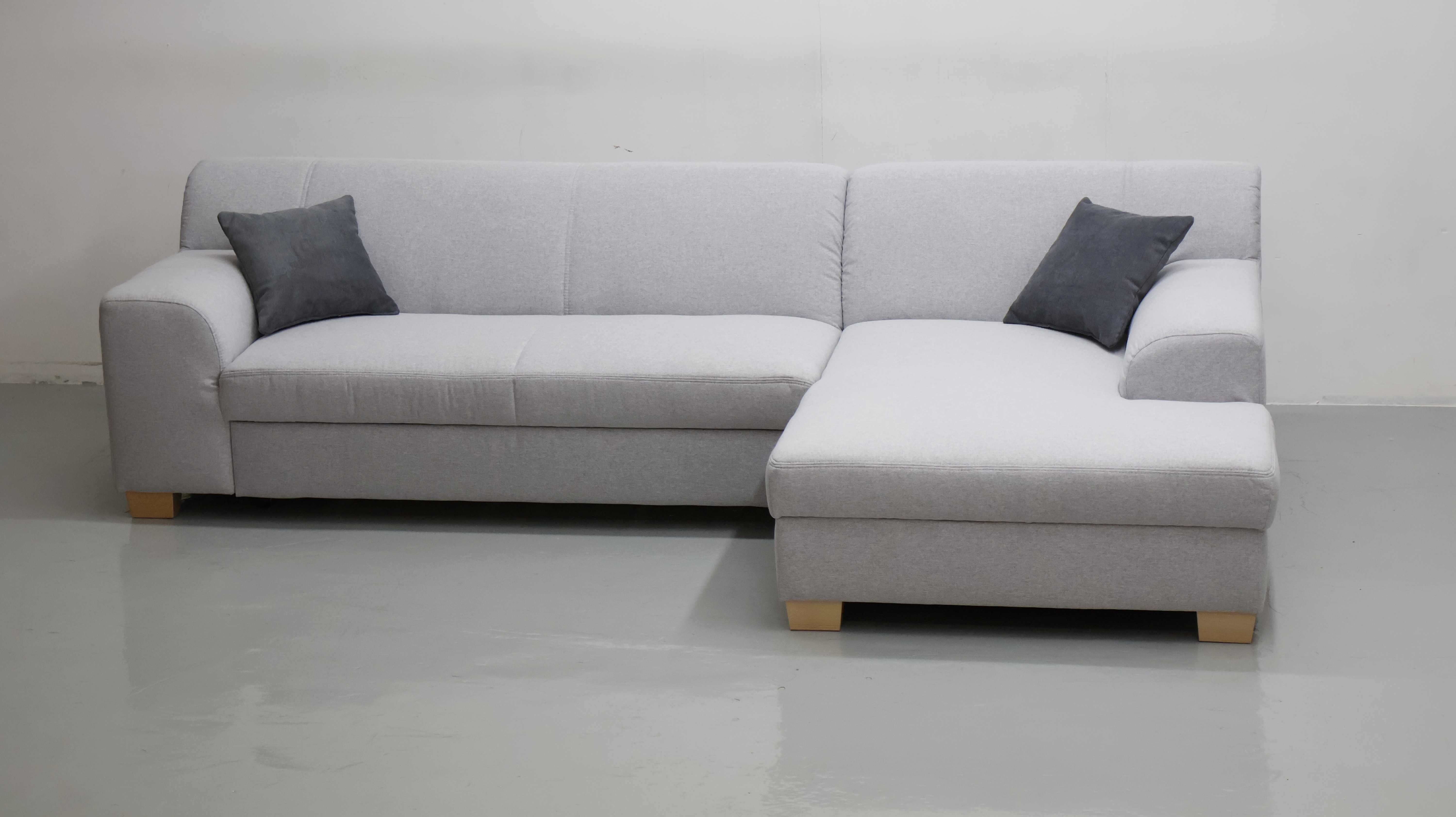 TGX DESIGN NAROŻNIK funkcja spania, kanapa, rogówka SZARA tkanina sofa