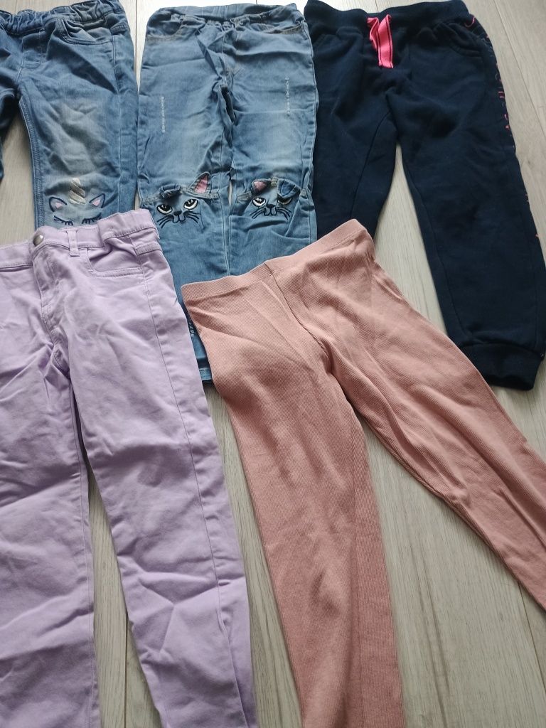 Zestaw 7 szt hm h&m spodnie jeansy 116 122