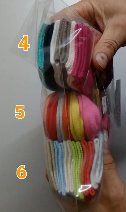 6, 12, 18, 24, 30 ou 36 pares de meias em algodão