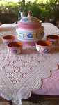 Ceramiczny garnek na zupę +4 miseczki