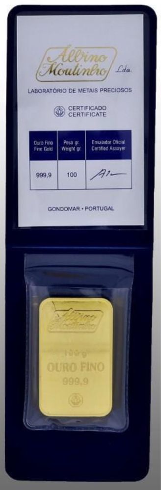 Barra de Ouro de 100g Albino Moutinho