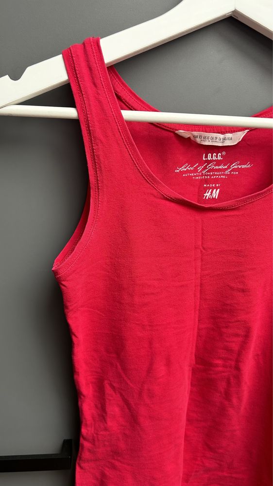 Koszulka na ramiączkach czerwona H&M rozmiar XS