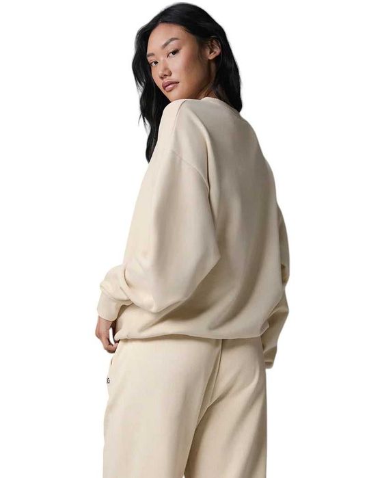 Світшот Alo Yoga Accolade Crew Neck Pullover Silver Logo Beige