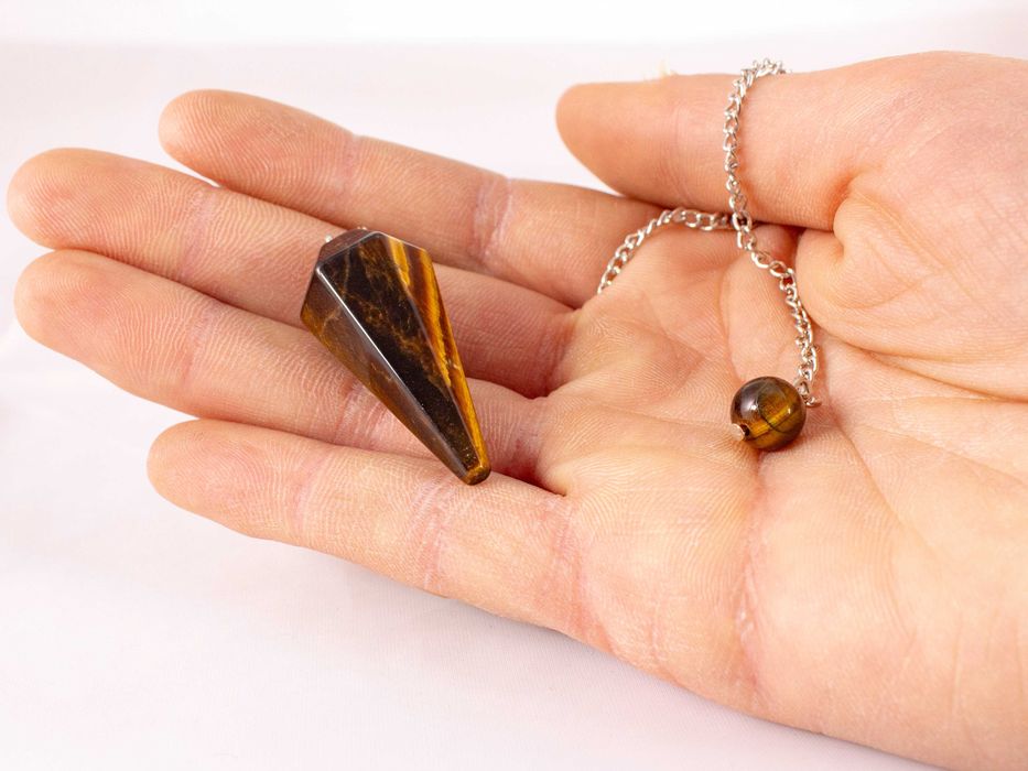 Piękne Wahadełko Wahadło Radiestezyjne Tygrysie Oko Amulet Sukcesy