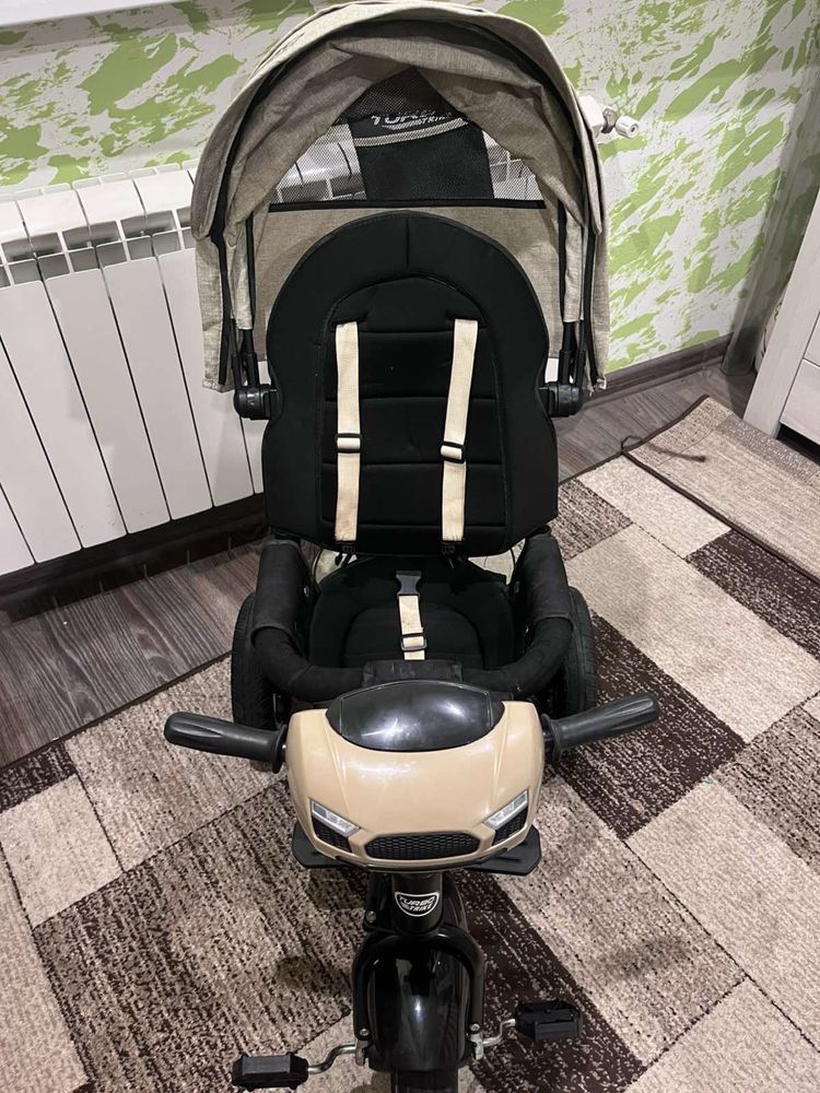 Дитячий триколісний велосипед Turbo Trike MT 1007-12 Бежевий