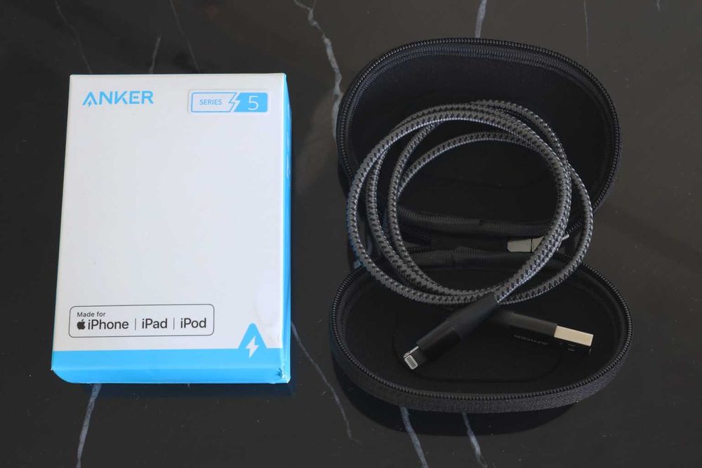Новий кабель Anker PowerLine+ II USB-A to Lightning 0.9м нейлон, чохол