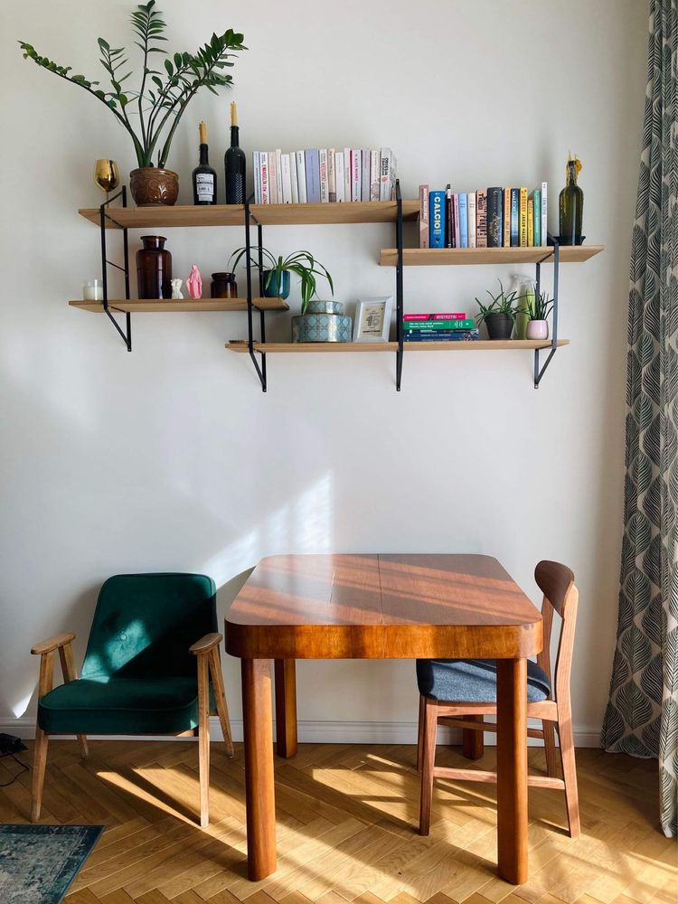 ArtDeco design orzech kwadrat 90x90 rozkładany
