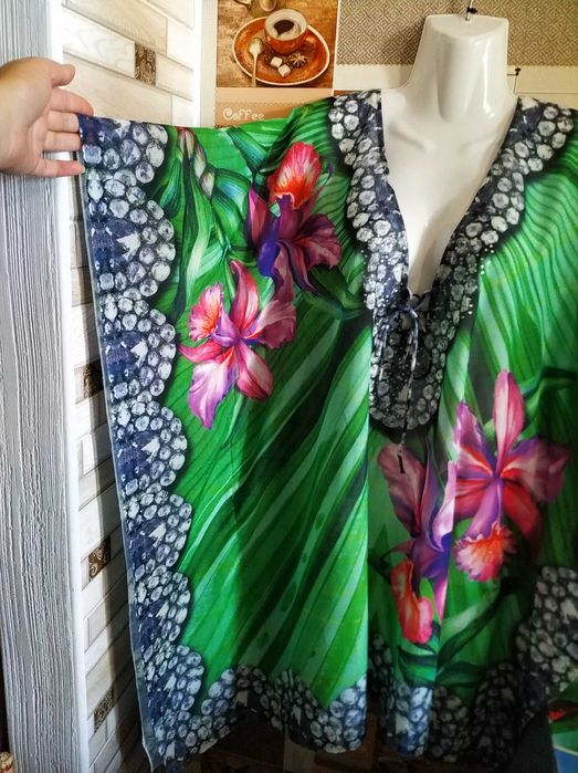 Шифонова пляжна накидка,парео 50-52 р