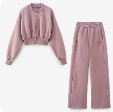 Костюм zara ліловий на флісі худі на замку змійці рожевий