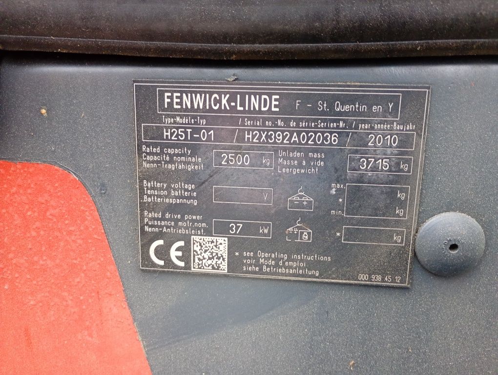 Wózek widłowy Linde 2,5t z 2010 roku przesuw boczny rozsuwane widły ..