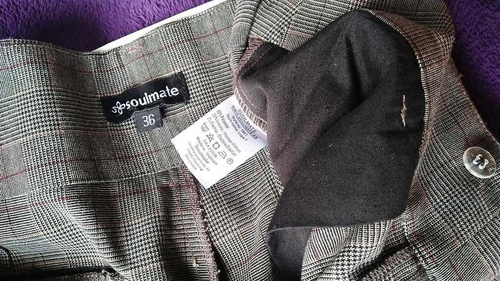 SOULMATE spodnie damskie kratka lampas chinos 36/38