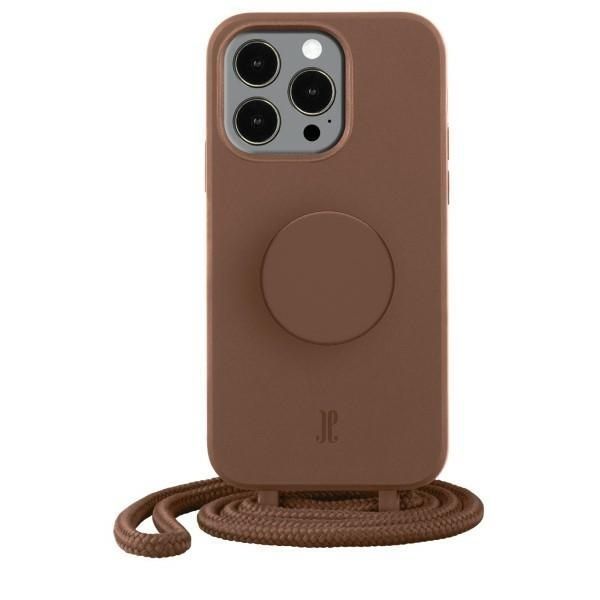 Etui z PopGrip do iPhone'a 13 Pro 6,1" - Brązowy Just Elegance