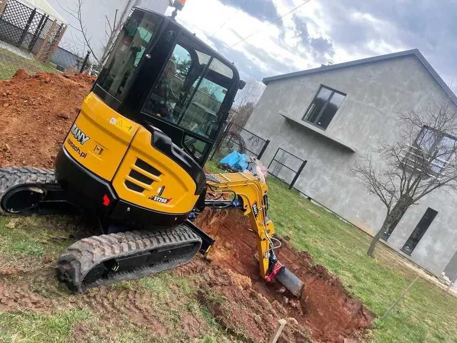 Wynajem Wypożyczalnia Mini Koparka Minikoparka Wiertnica 2.8t