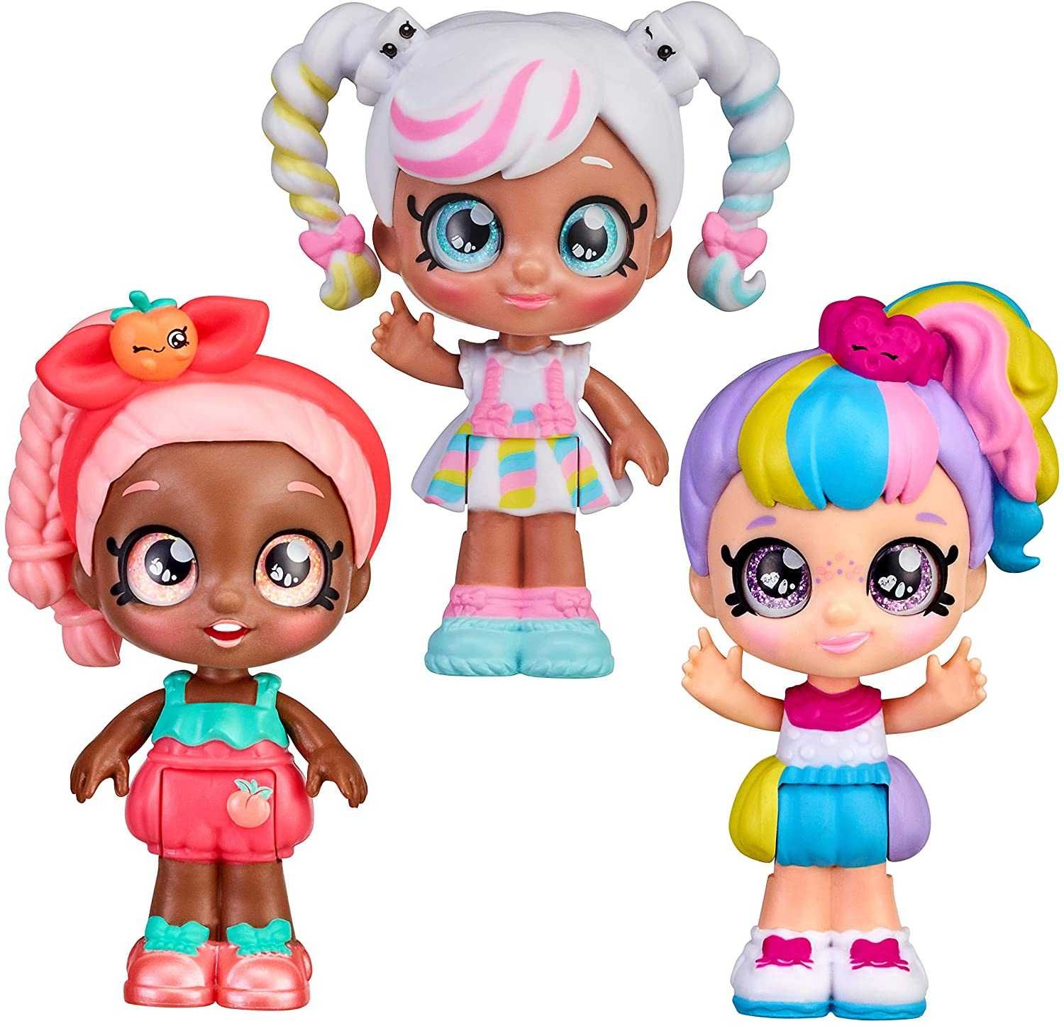 Kindi Kids Minis Кинди кидс 3 мини куклы Марша, Персик и Радуга Кейт