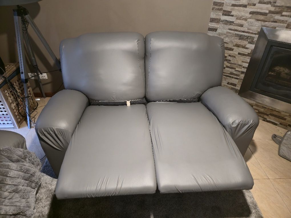 2 sofás relax cinzento (oferta de candeeiro)
