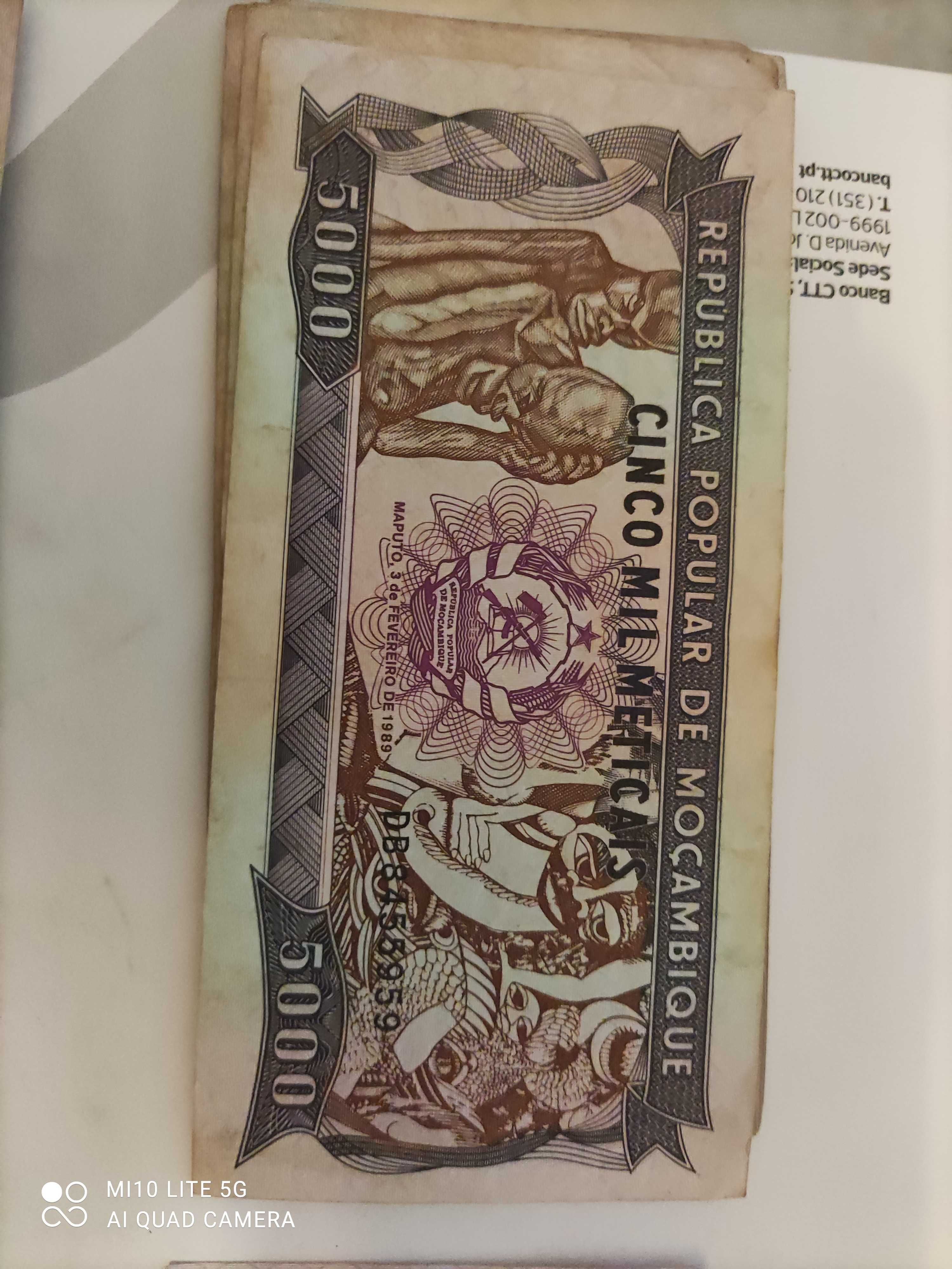 Moeda papel Moçambique