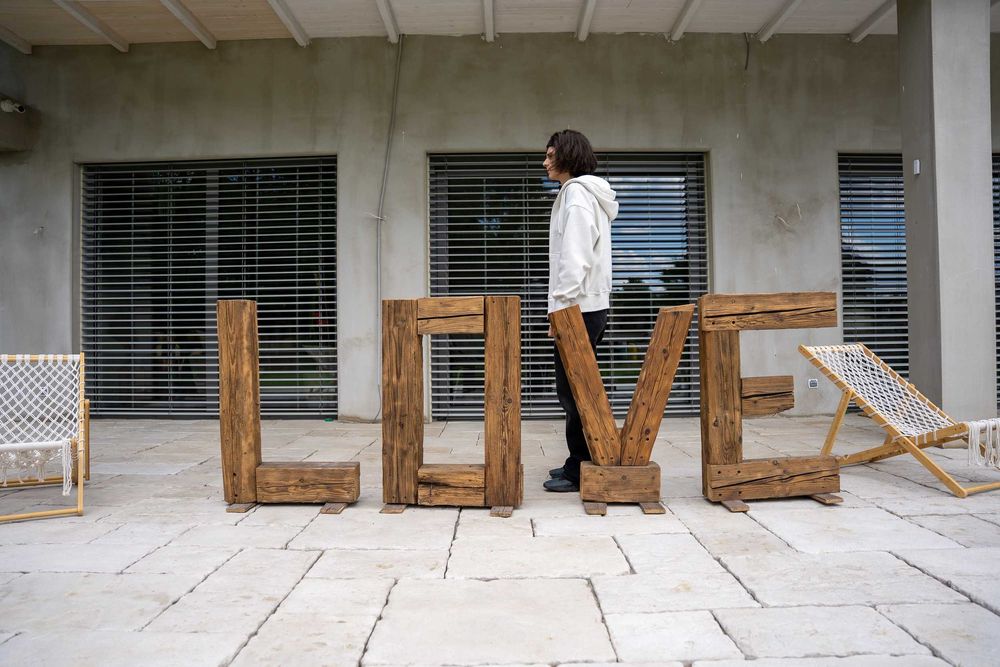 Drewniane Rustykalne  litery napis LOVE