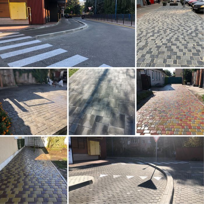 Укладання тротуарної плитки Бруківки Укладка тротуарной плитки ФЭМ