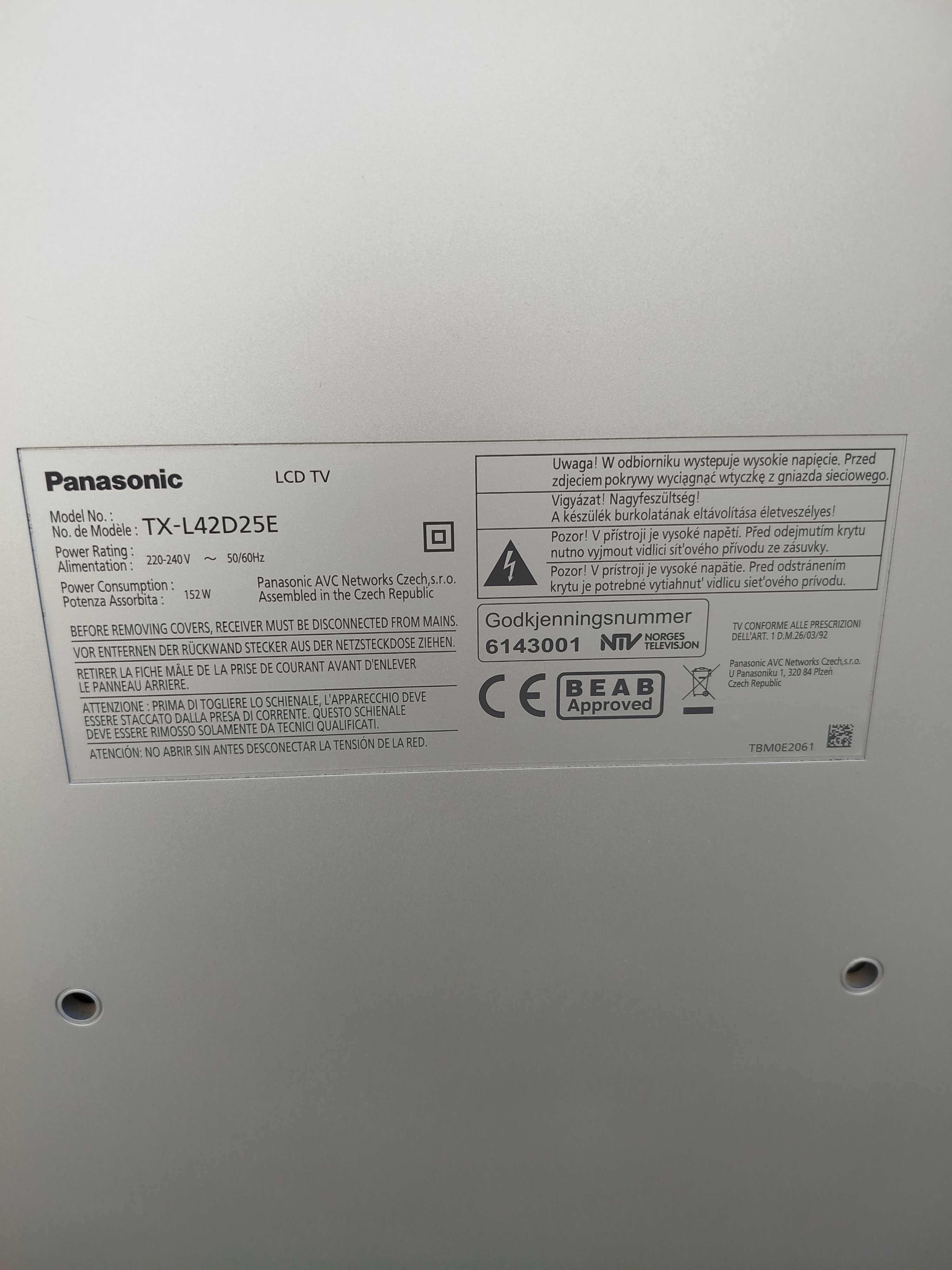 Sprzedam mało używany telewizor 42 całe Panasonic