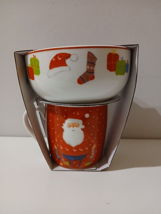 Conjunto de taça e caneca de Natal