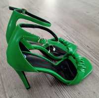 Linzi zielone wysokie szpilki, sandały rozmiar 39