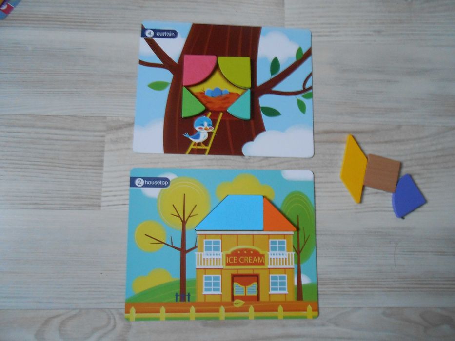 Танграми: геометрична мозаїка із шаблонами.