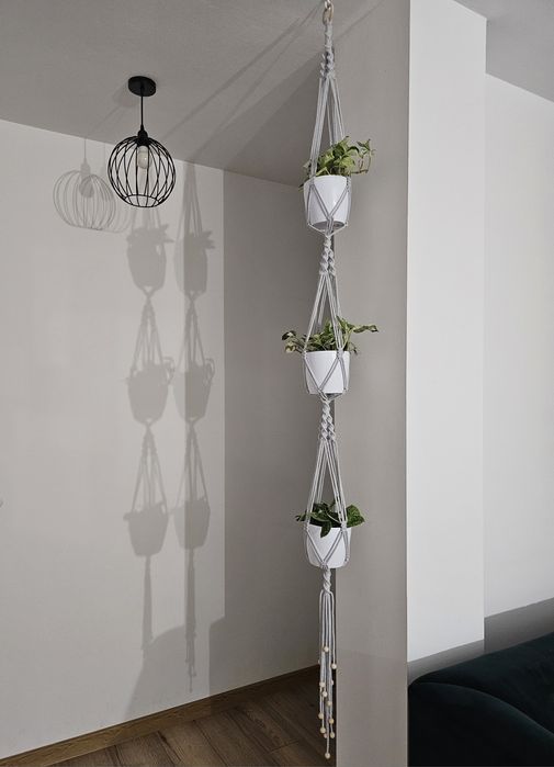 Kwietnik potrójny makrama - kolorystyka dowolna