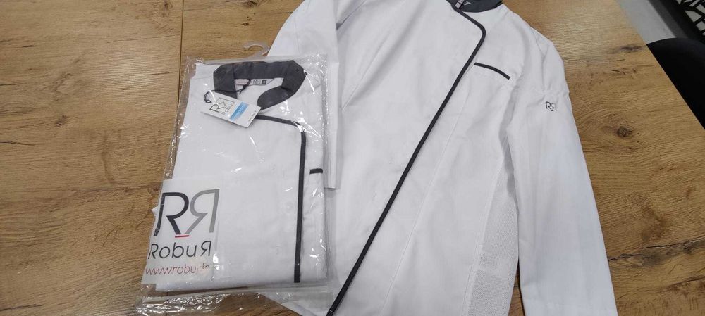 WYPRZEDAŻ EKSPOZYCJI Bluza kucharska biała Robur EXPRESSION S, M, nowa