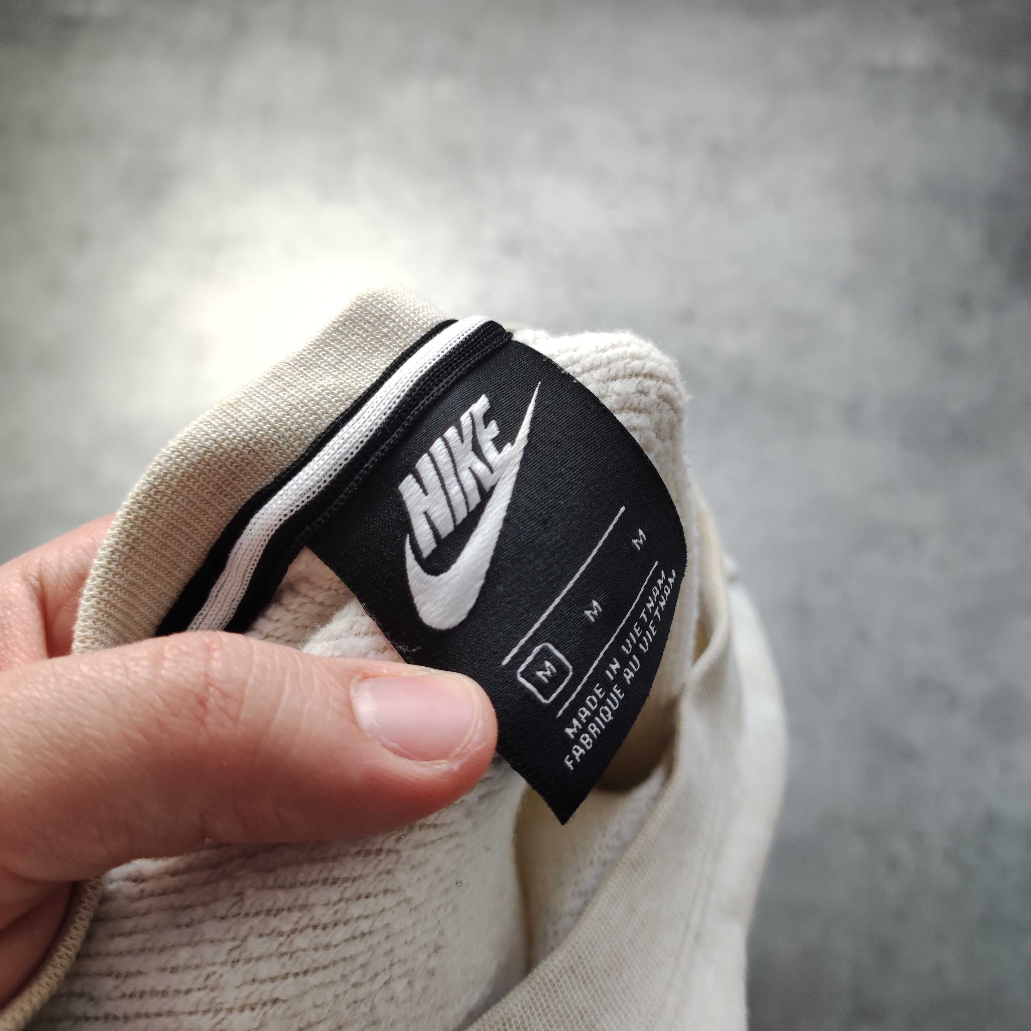 DAMSKA PREMIUM Bluza Beżowa bez Kaptura Nike Sportowa Casual Duże Logo