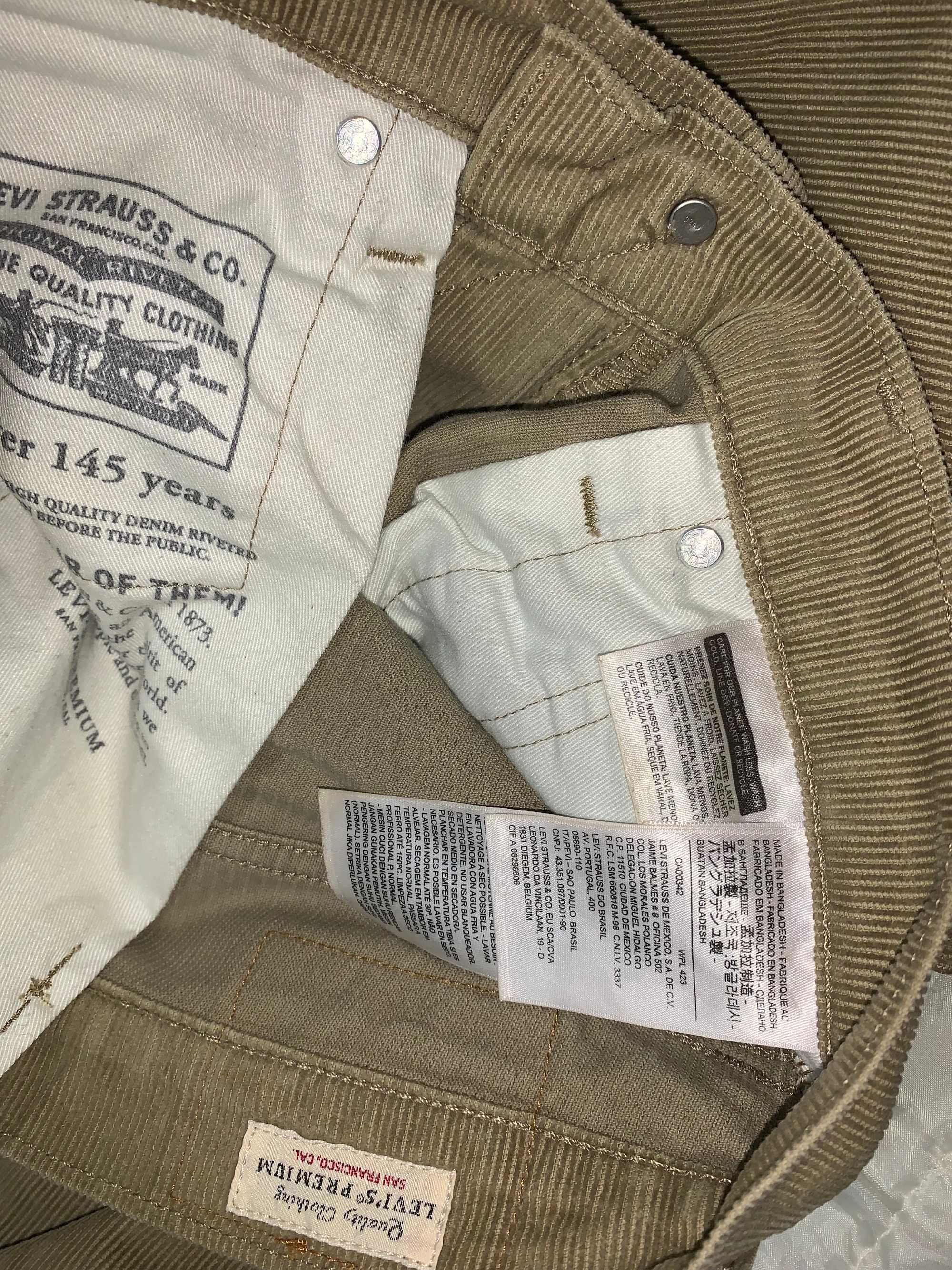Вельветові джинси LEVIS 511  San Francisko premium W30L30