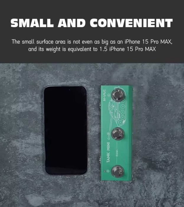 Блютуз гітарний та басовий процесор ефектів на аккумуляторі Tank mini