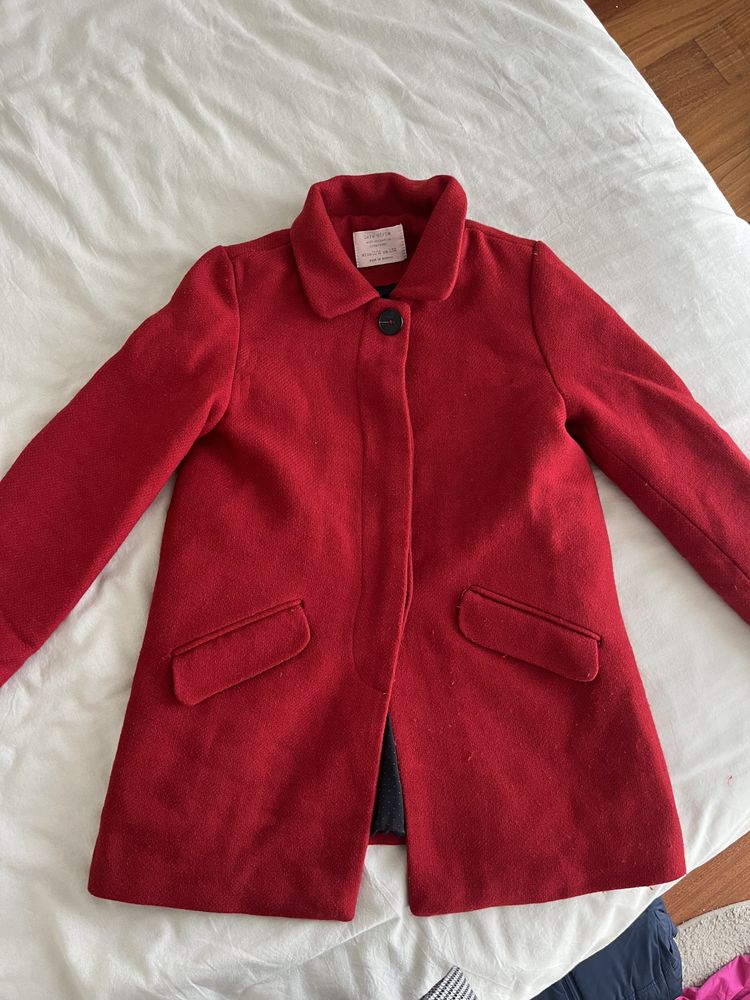 casaco vermelho zara girls