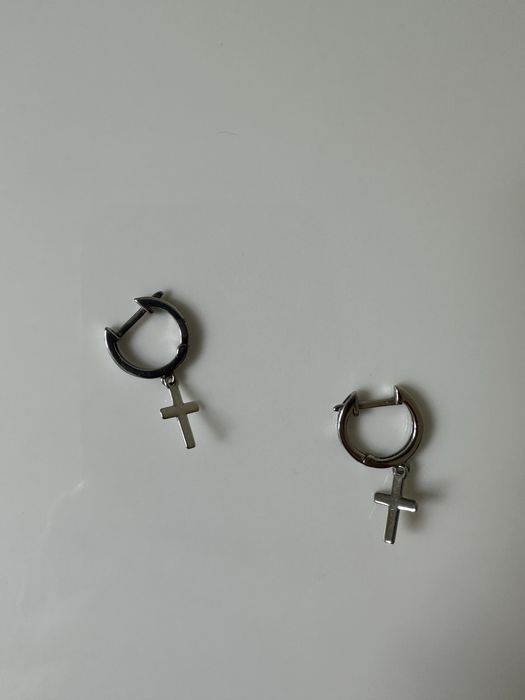 Срібні сережки з хрестиками | 925 проба | Ідеальний стан