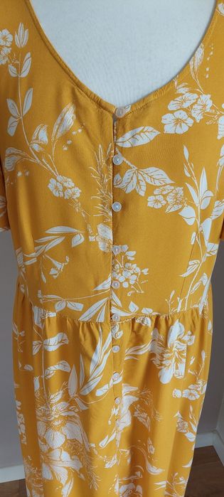 BPC Bonprix Collection r.42-44 długa maxi sukienka żółta w kwiaty