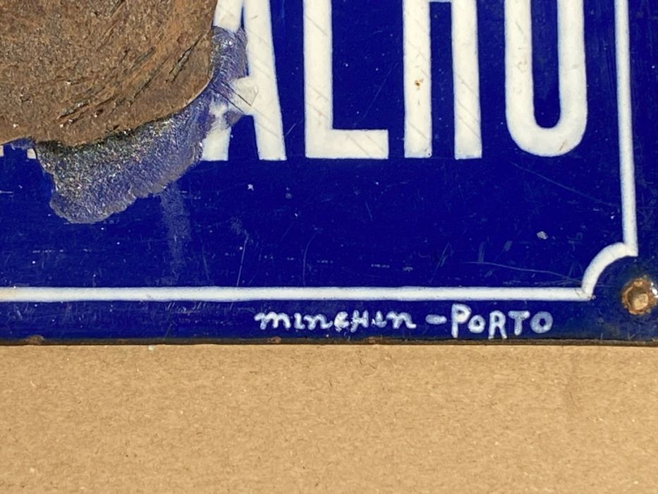 Chapas de esmalte antigas originais - nomes de ruas toponímicas