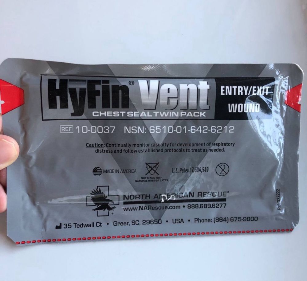 Оклюзійна повʼязка-пластир HyFin Vent Chests Seal Twin Pack 6x6