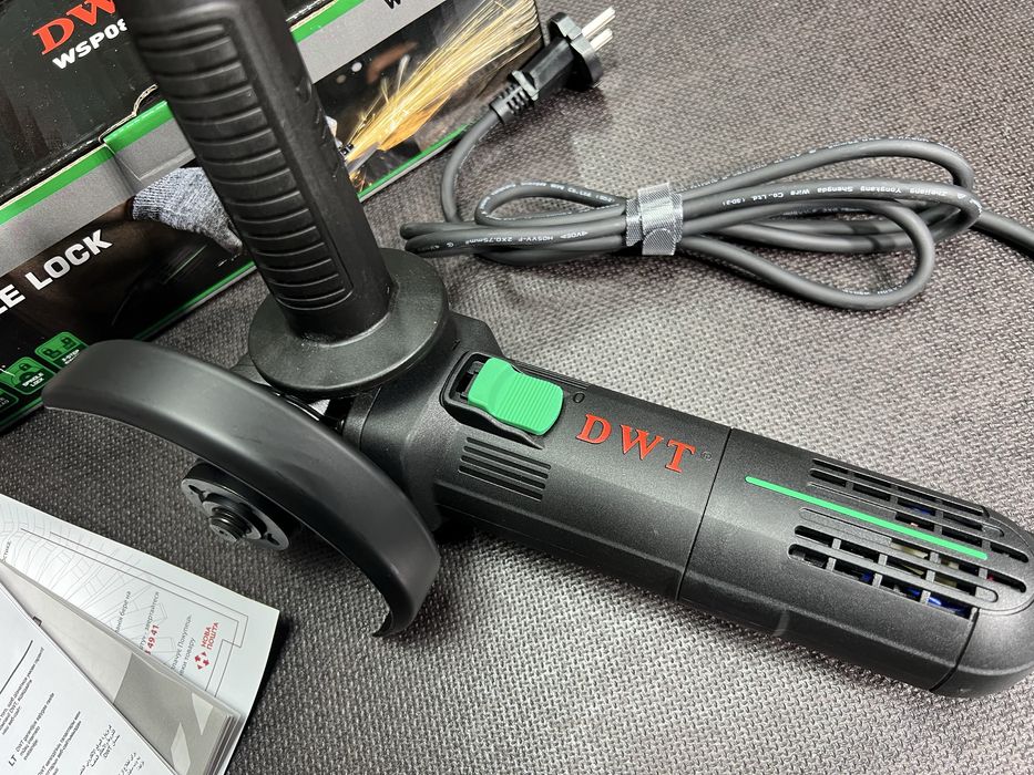 Болгарка DWT WSP08-125 VQ Регулировка скорости Узкий хват