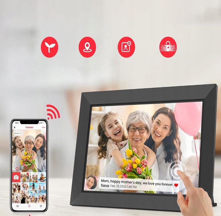 Fotoramka cyfrowa Frameo 10,1" IPS łączność z aplikacją WIFI BT 32Gb