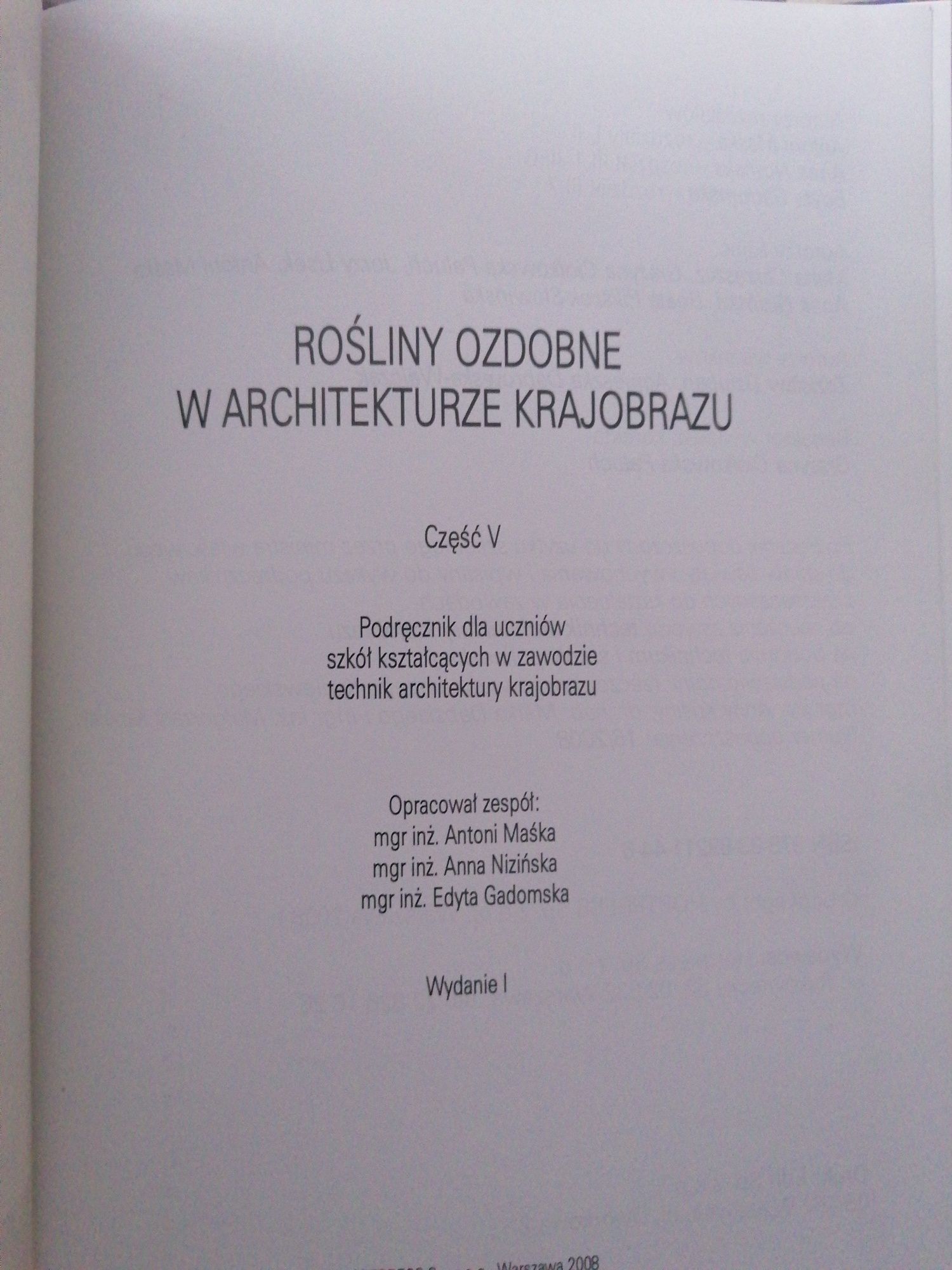 Podręcznik "Rośliny ozdobne w architekturze krajobrazu" cześć V