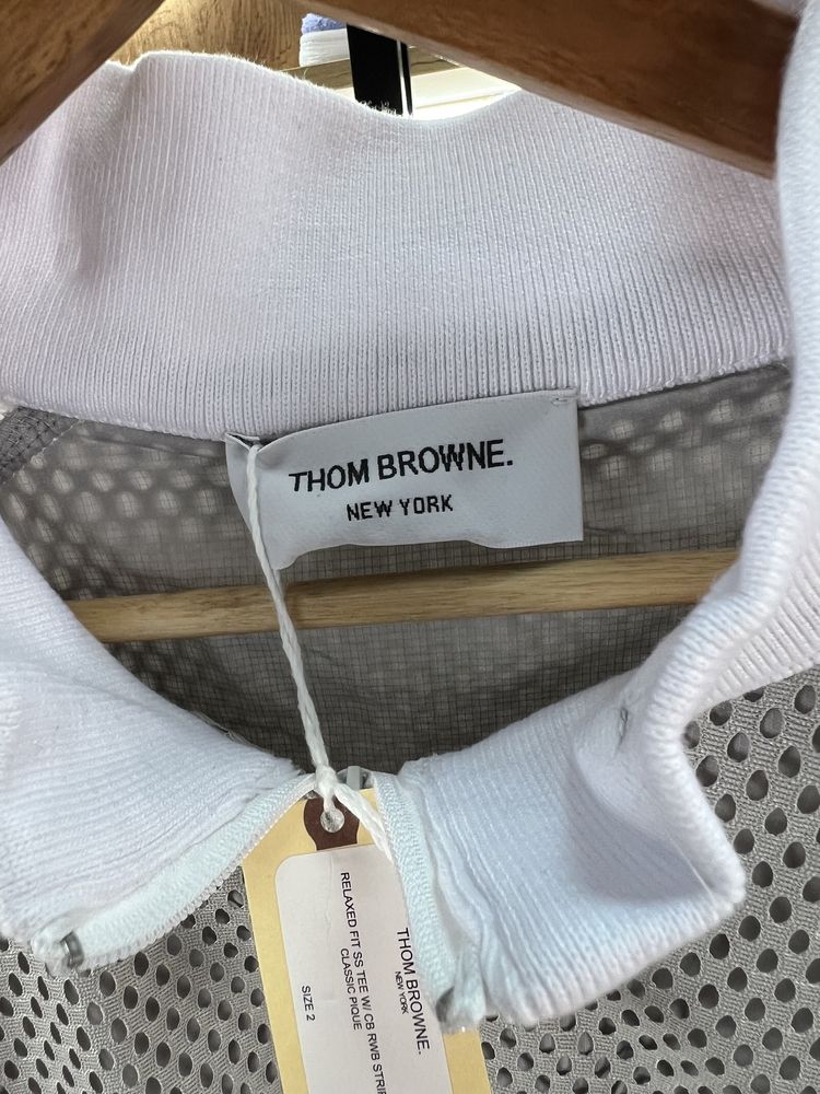 Олімпійка Thom Browne Athletic Mesh Grey / White