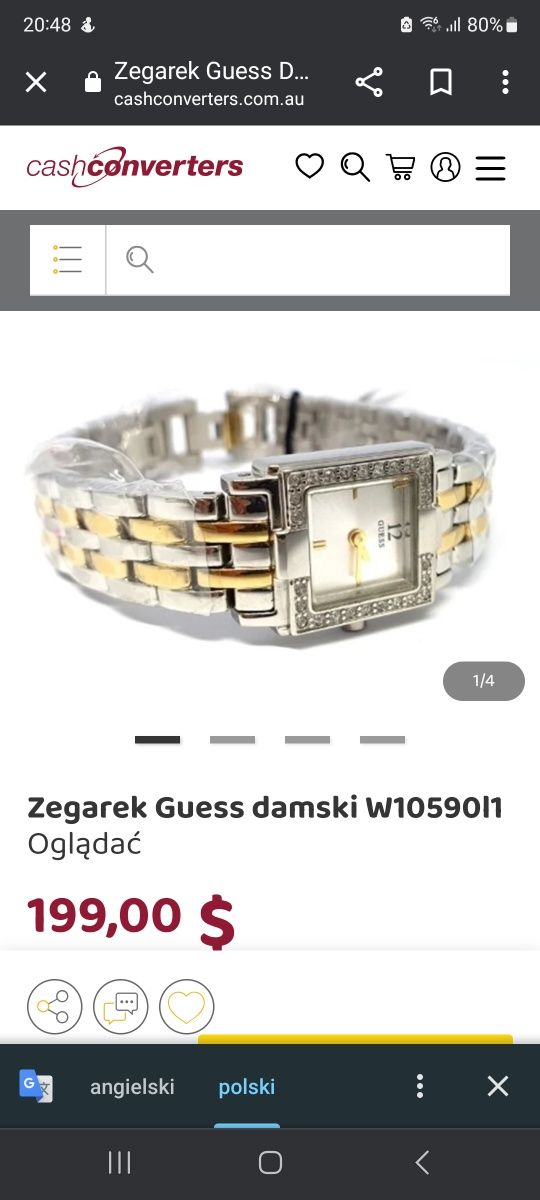 Nowy zegarek damski Guess