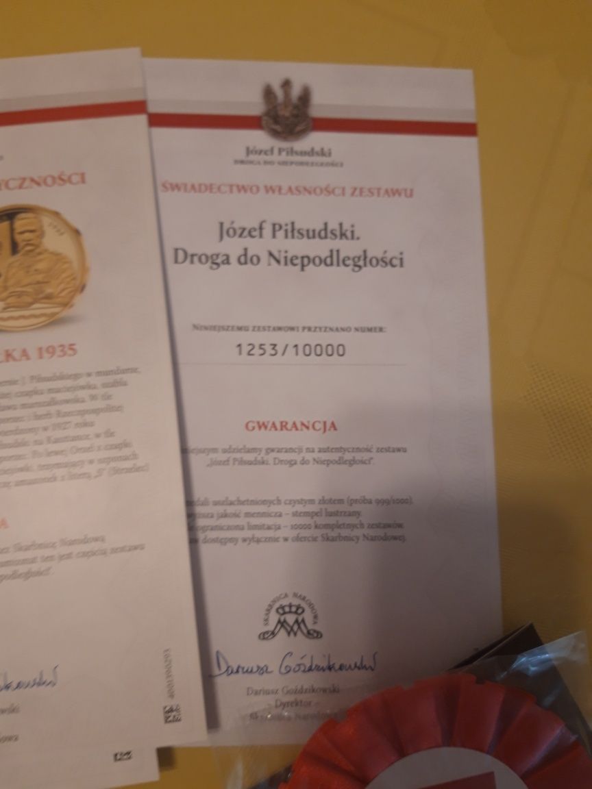 Monety Józef Piłsudski droga do niepodległości. Medale