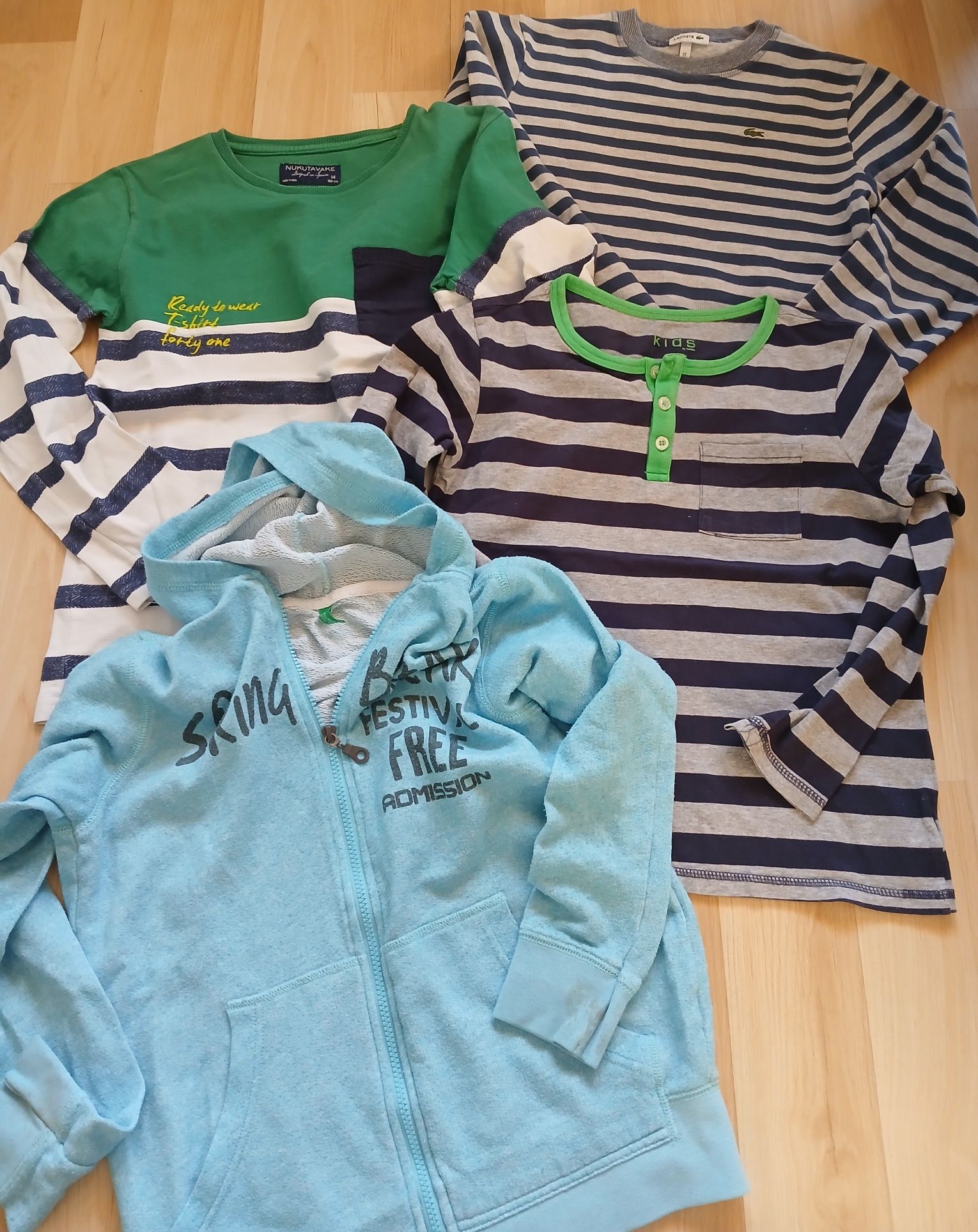 Zestaw 146 trzy bluzki dl rękaw GRATIS bluza Benetton Tchibo Lacoste
