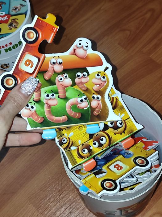 Лот пазли Puzzlika набір 4 коробки картонные dodo пазліка поїзд