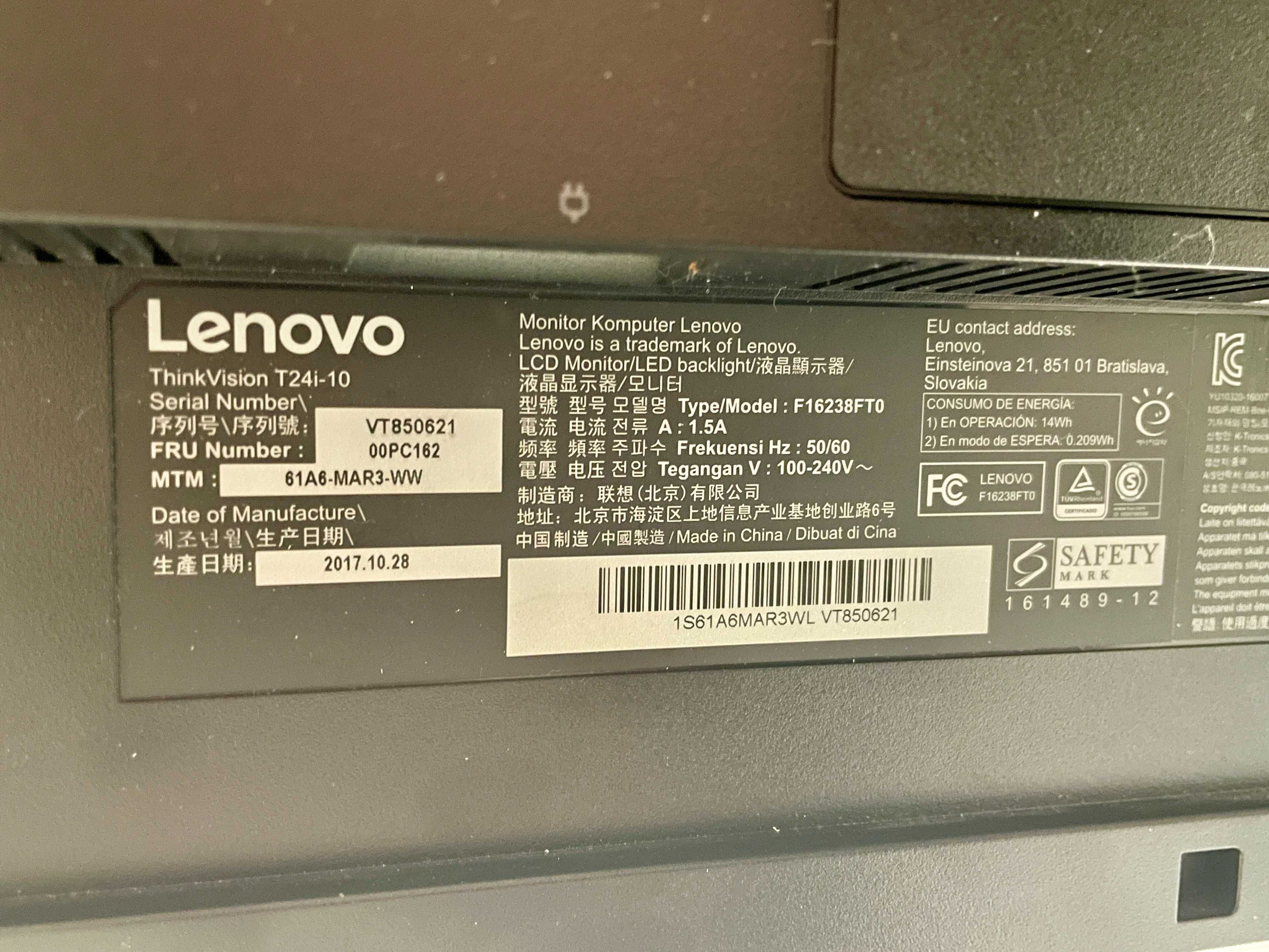 Monitor 24 cale Lenovo ThinkVision T24i-10