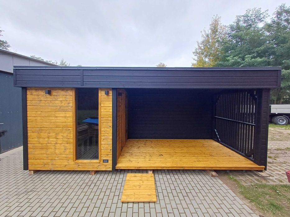 Sauna Ogrodowa ocieplona z dużym Tarasem ( miejscem na balię/jacuzzi )