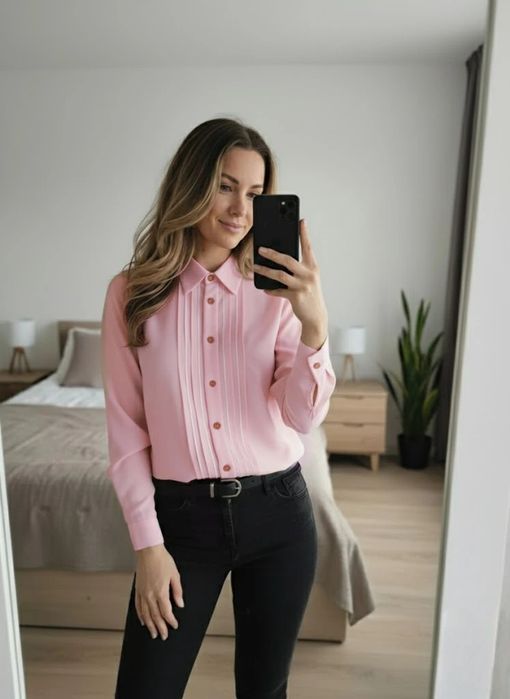 Piękna różowa wyjściowa koszula