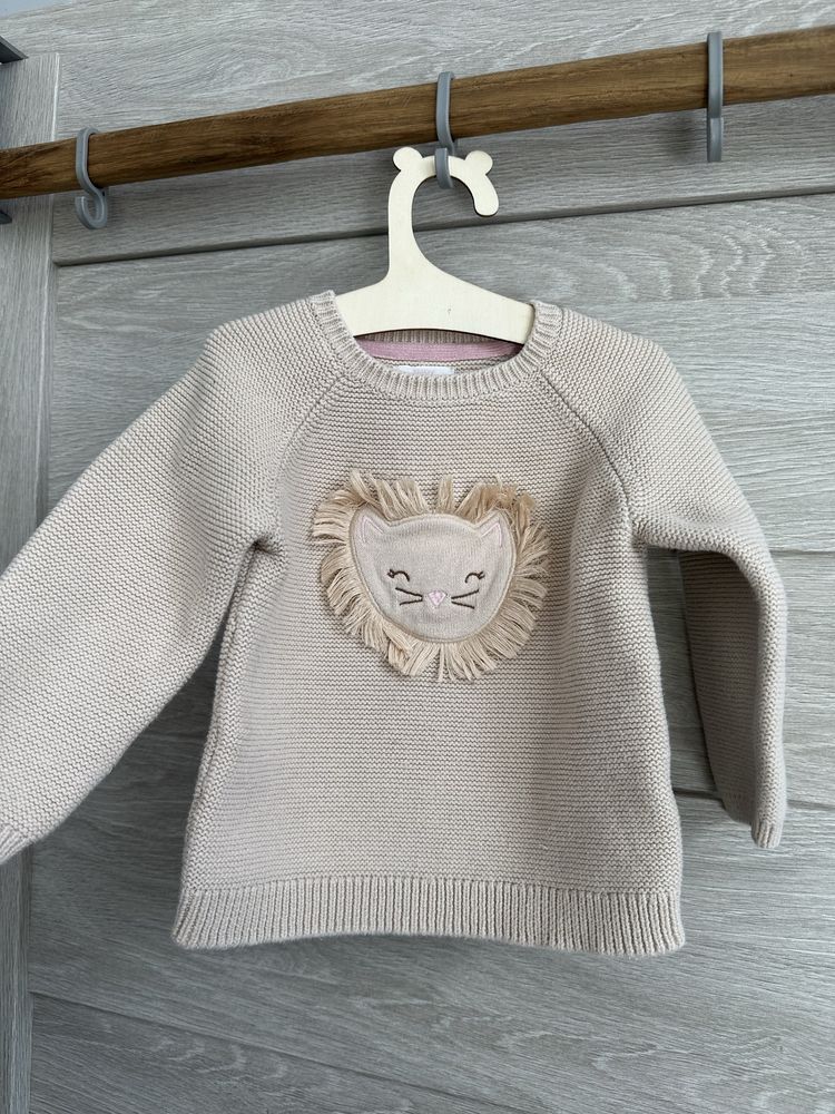 Sweterek dla dziewczynki uroczy lew 80 c&a boho styl