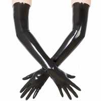 Czarne długie rękawiczki lateksowe